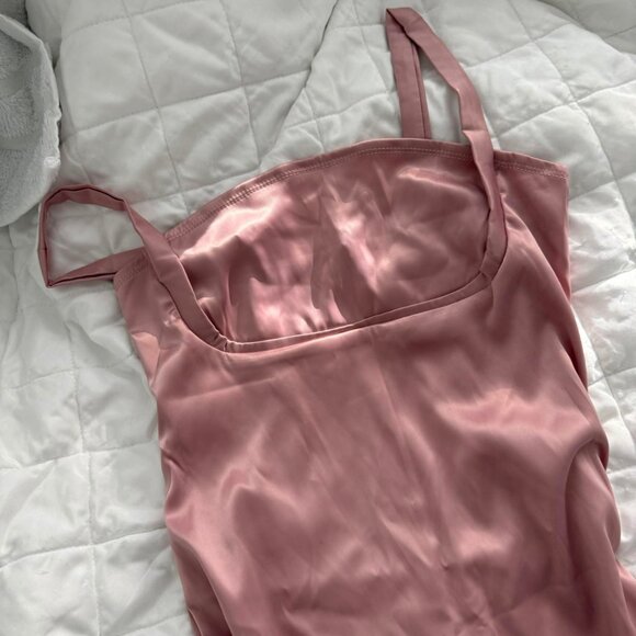 Pink satin slip dress size small - Picture 3 of 3
